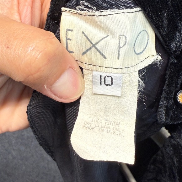 Crushed Velvet Dress Womens Small Medium Black Mock Neck Stretch LBD y2k - Picture 10 of 12